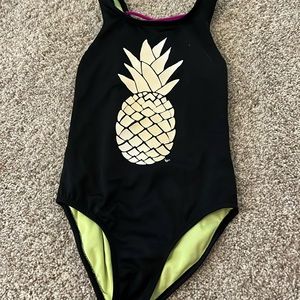Justice pineapple, one piece girls swimsuit